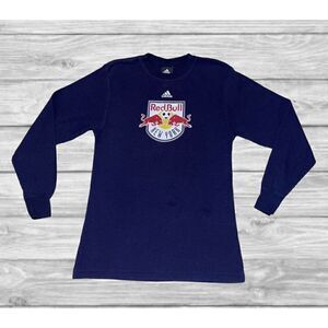 Vintage New York Red Bulls Adidas Soccer Thermal Long Sleeve Shirt Youth Size XL